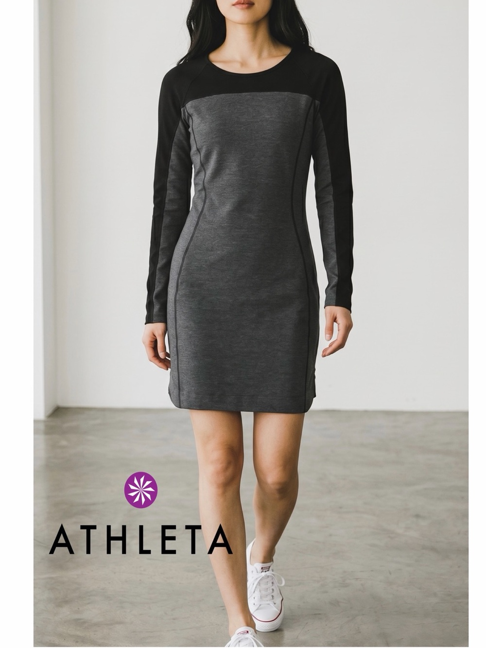 Athleta Omega Dress in Charcoal Heather
